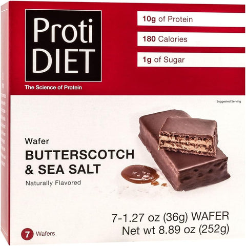 ProtiDiet Butterscotch & Sea Salt Wafers \ 7 Servings Per Box