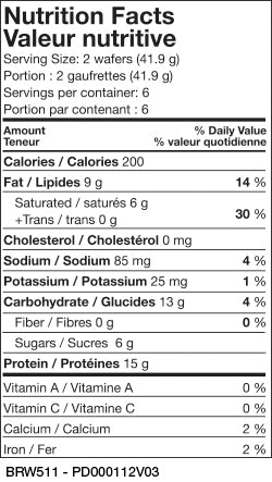 Mocha Wafer Bars / 6 Servings Per Box