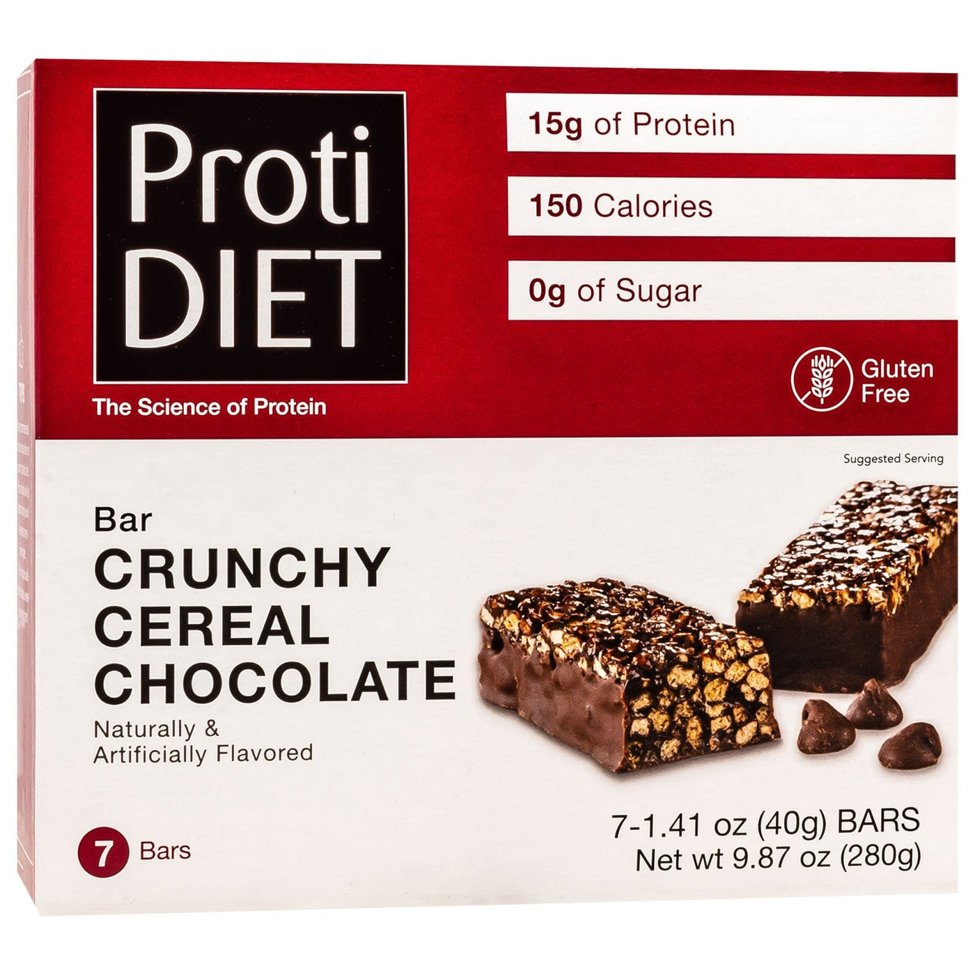 ProtiDiet Crunchy Cereal Chocolate Bar \ 7 Servings Per Box